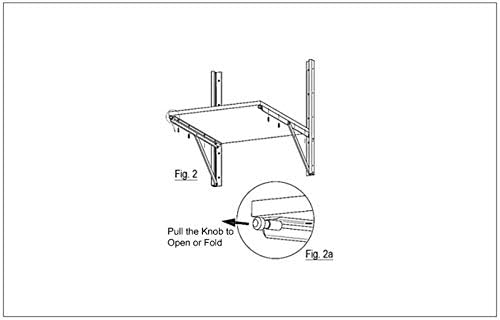 Ebco Aurora Folding Dining Table Bracket Fitting (900 mm, 36 Inch)