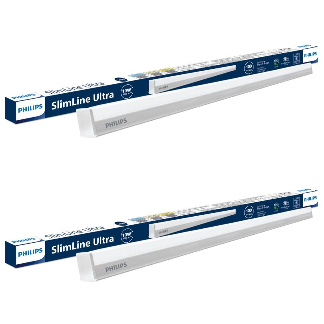 PHILIPS 20-watt LED Batten/Tubelight | Slimline Ultra Compact 4-ft LED Batten for Living Room & Bedroom | Natural White, Pack of 1