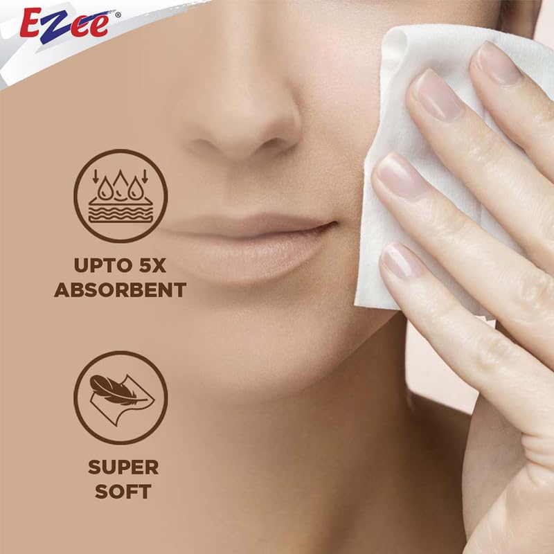 Ezee 2 Ply Facial Tissue Soft Pack 600 Pulls | Ultrasoft, Absorbent, Made of Virgin Paper | 100 Pulls x Pack of 6