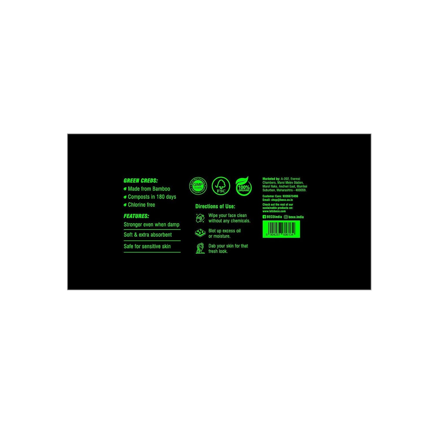Beco Bamboo Soft Facial Tissue Papers- 100 Pulls (Pack of 6), 600 Pulls - 2 ply,100% Natural and Ecofriendly, Soft tissue box/pack