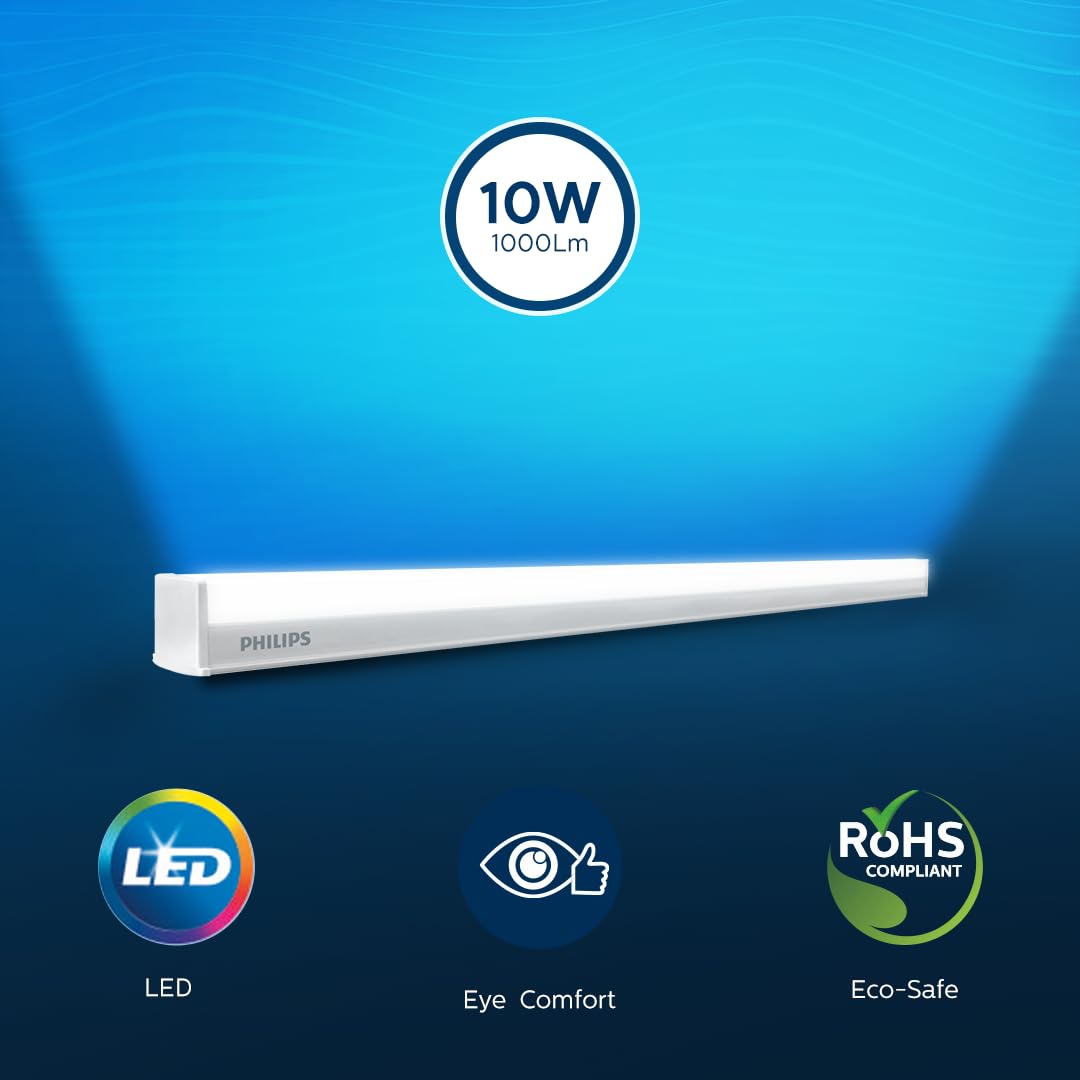 PHILIPS 20-watt LED Batten/Tubelight | Slimline Ultra Compact 4-ft LED Batten for Living Room & Bedroom | Natural White, Pack of 1