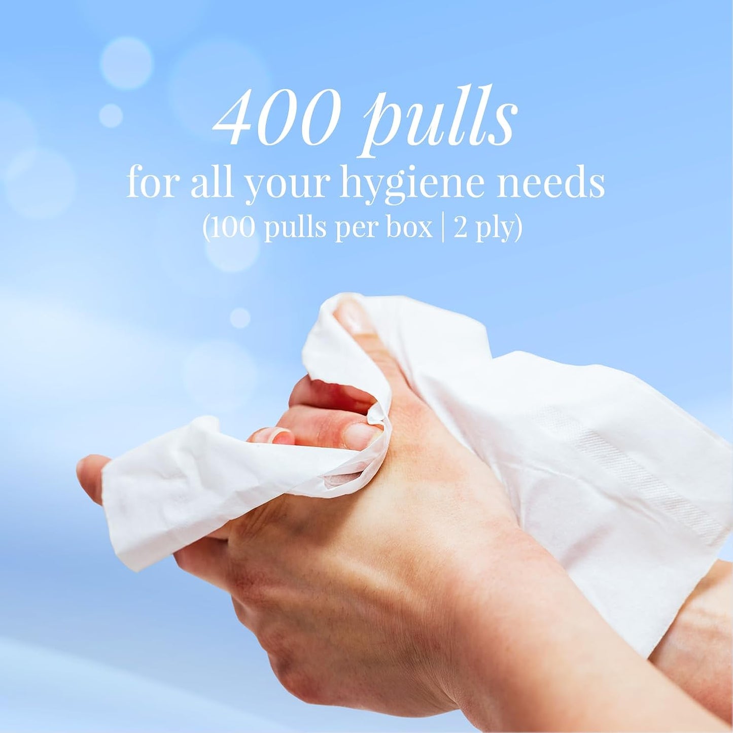 Origami 2 Ply Facial Tissue Box | Car Tissue - Pack of 4 (100 Pulls Per Box, 400 Sheets (800 sheets)