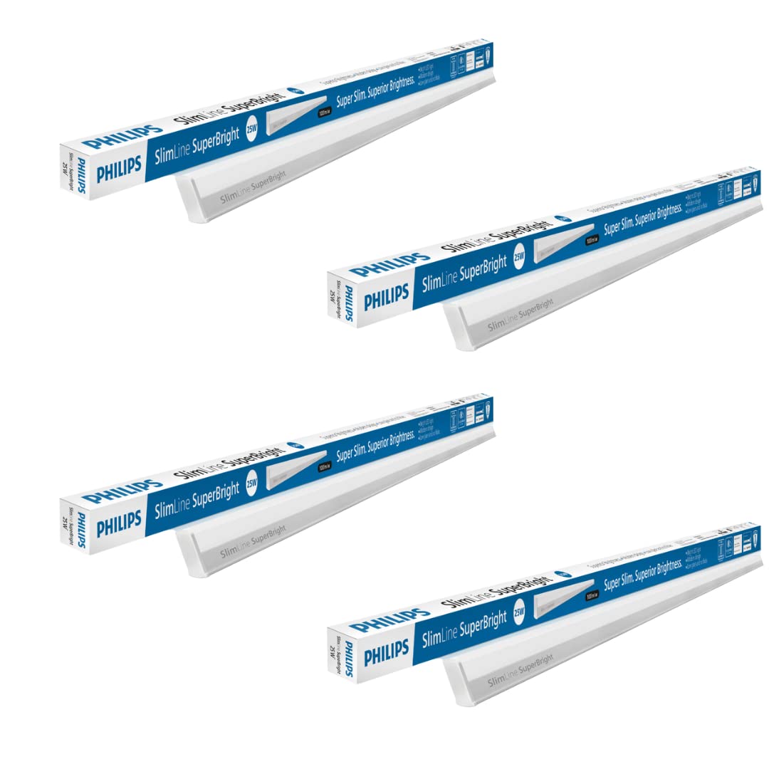 PHILIPS 20-watt LED Batten/Tubelight | Slimline Ultra Compact 4-ft LED Batten for Living Room & Bedroom | Natural White, Pack of 1