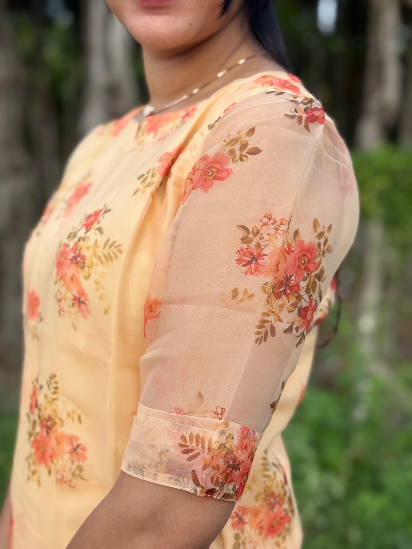 Organza Kurthi top Orange