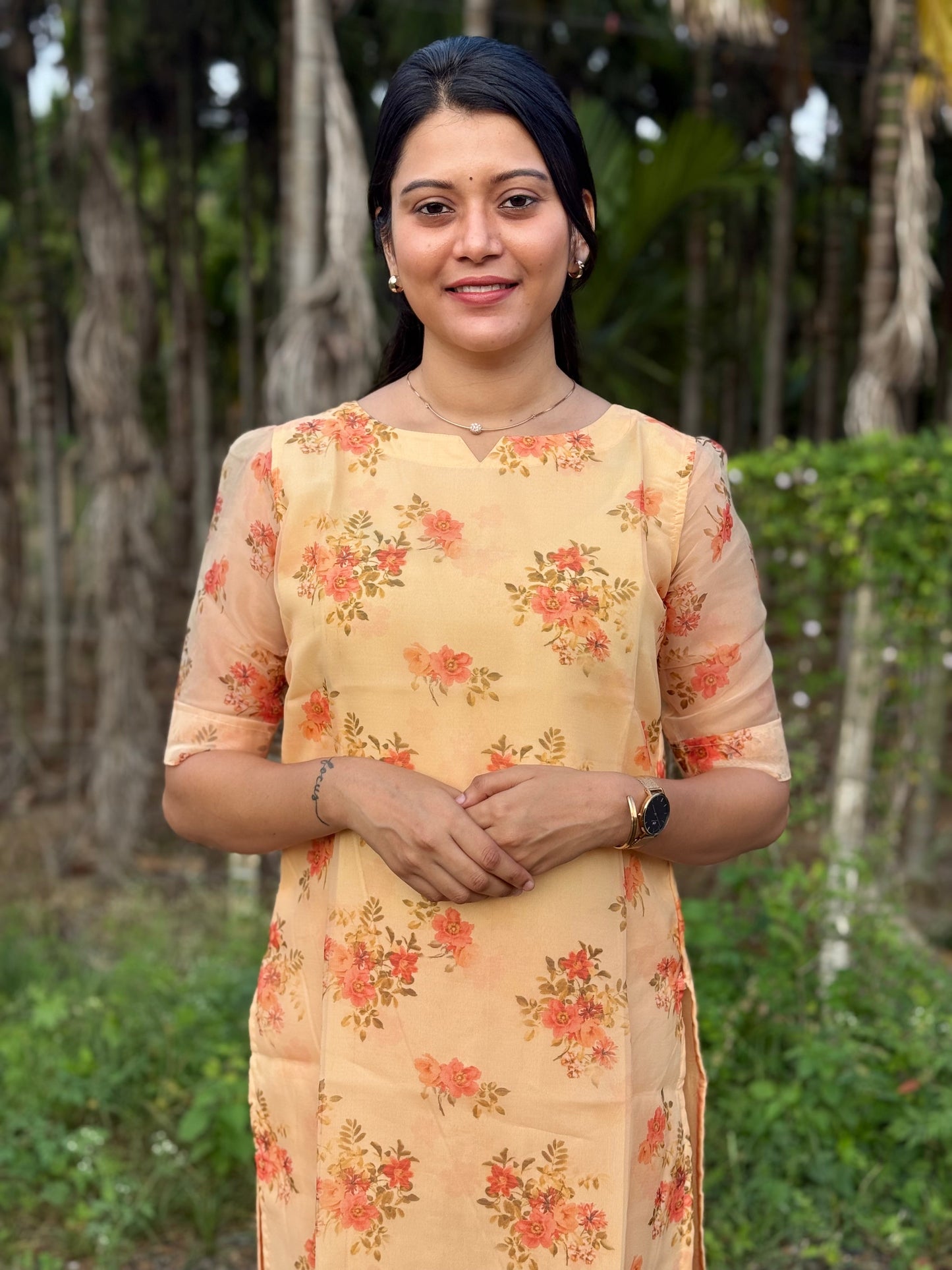 Organza Kurthi top Orange
