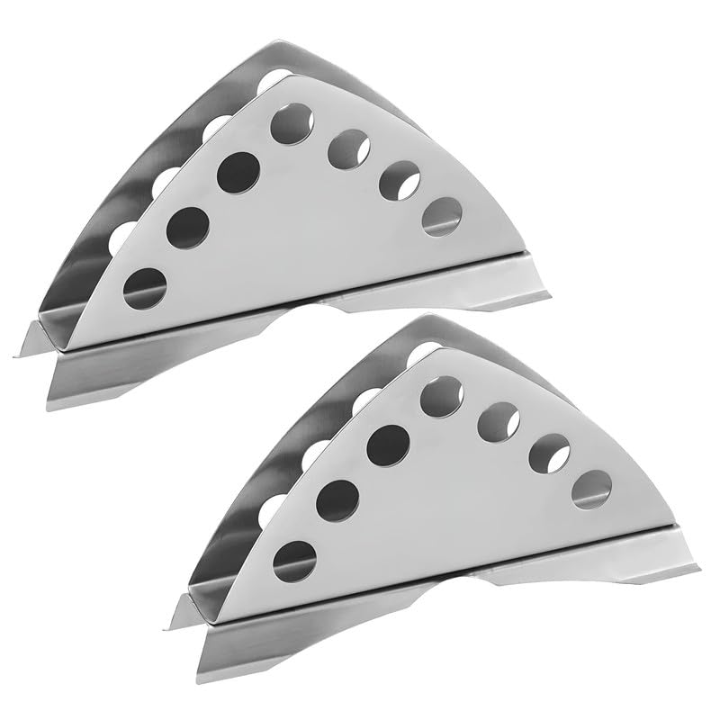 Thaasa 2 Pieces Stainless Steel Napkin Holder for Kitchen - Tissue Paper Holder for Dining Table, Napkin Stand for Restaurant, Cafe, Hotels, Matt Finish Slotted Lines (Pack of 2)