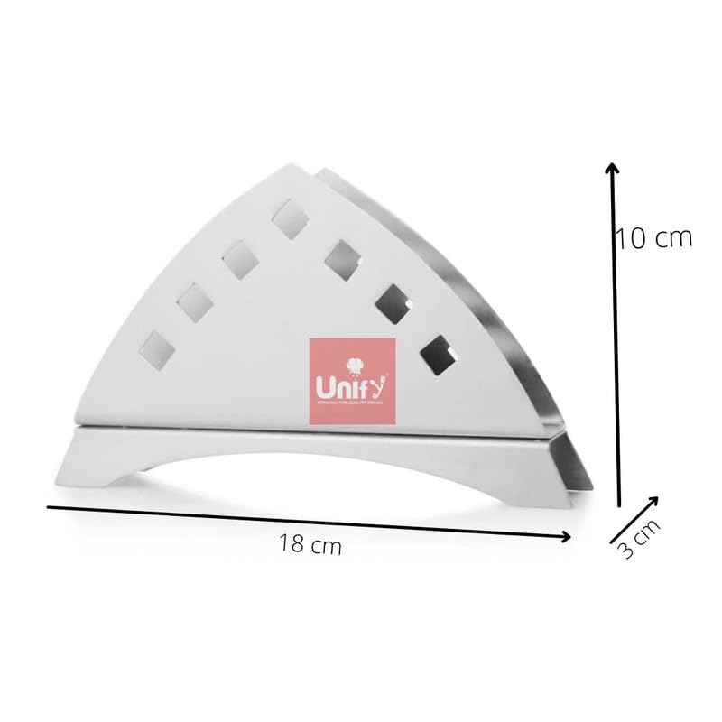 THAASA 2 Pieces Stainless Steel Napkin Holder for Kitchen - Tissue Paper Holder for Dining Table, Napkin Stand for Restaurant, Cafe, Hotels, Matt Finish Slotted Round (Pack of 2)