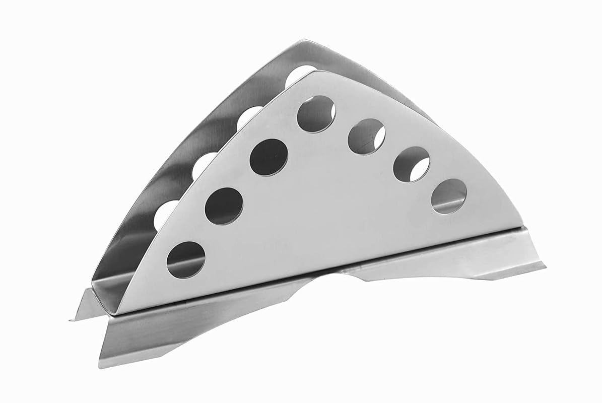 THAASA 2 Pieces Stainless Steel Napkin Holder for Kitchen - Tissue Paper Holder for Dining Table, Napkin Stand for Restaurant, Cafe, Hotels, Matt Finish Slotted Round (Pack of 2)