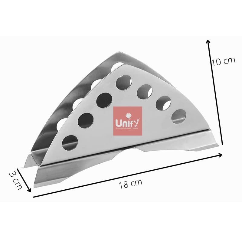 THAASA 2 Pieces Stainless Steel Napkin Holder for Kitchen - Tissue Paper Holder for Dining Table, Napkin Stand for Restaurant, Cafe, Hotels, Matt Finish Slotted Round (Pack of 2)
