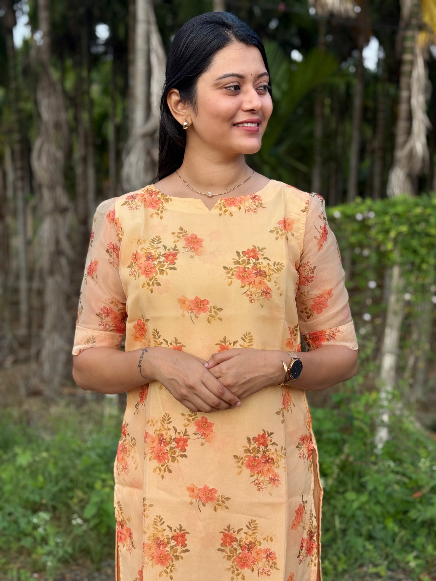 Organza Kurthi top Orange