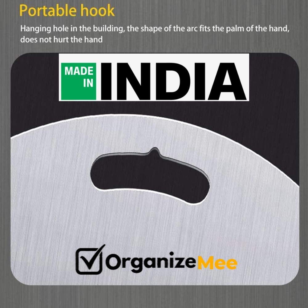OrganizeMee Chopping Board Stainless Steel Metal Cutting Kitchen,Heavy Duty Choping-Board Vegetable, Meats vegitable Chopper Boards,Safe Durable with Anti-Skid Silicon Pad (New Medium)(31.8CM X 21CM)