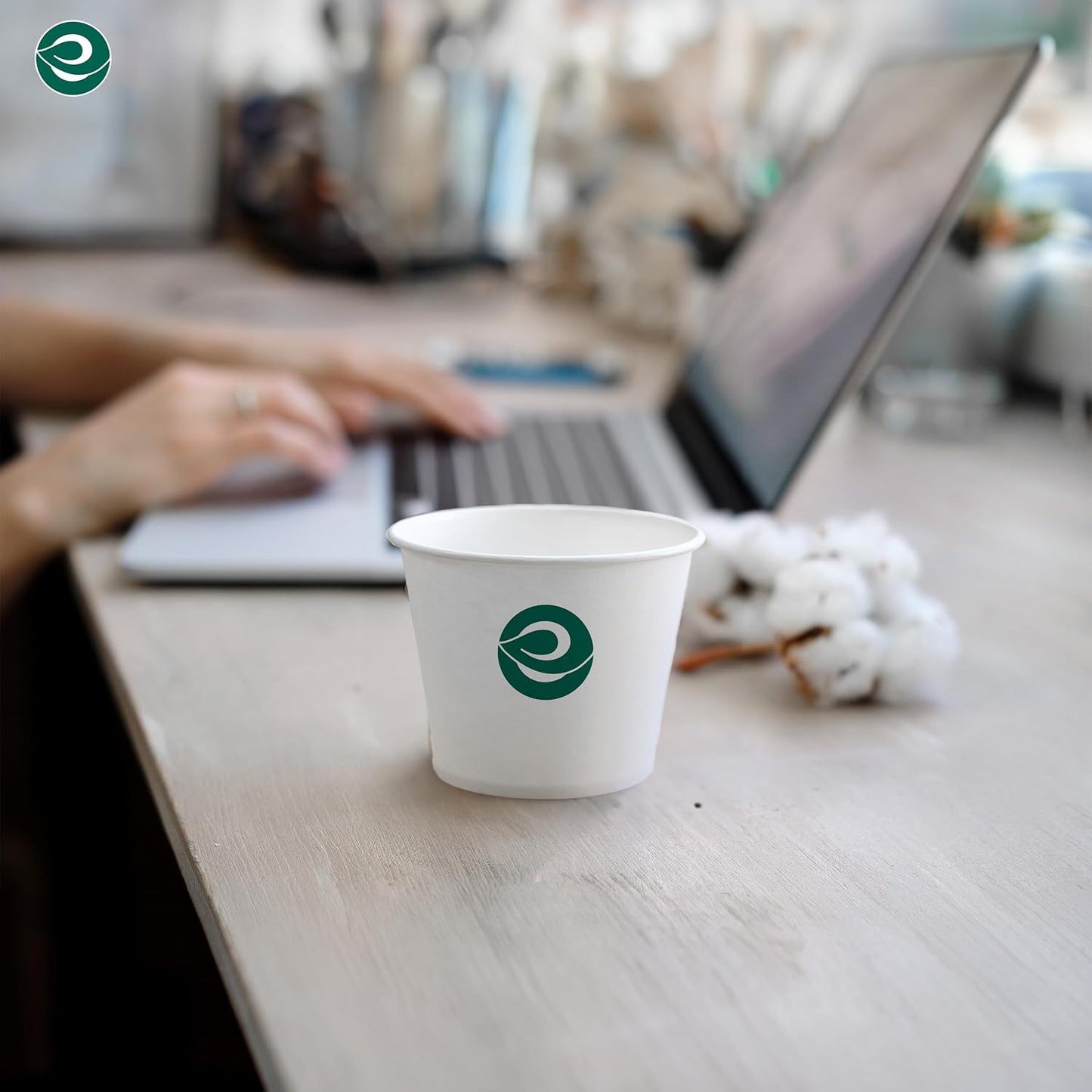 ECO SOUL [120 ml, 100 Count Disposable White Paper Cups| Plastic-Free Aqueous Coated | Eco-Friendly & Biodegradable Cups | Use & Throw Party Glasses | Ideal for Tea, Coffee & Water | 190 GSM