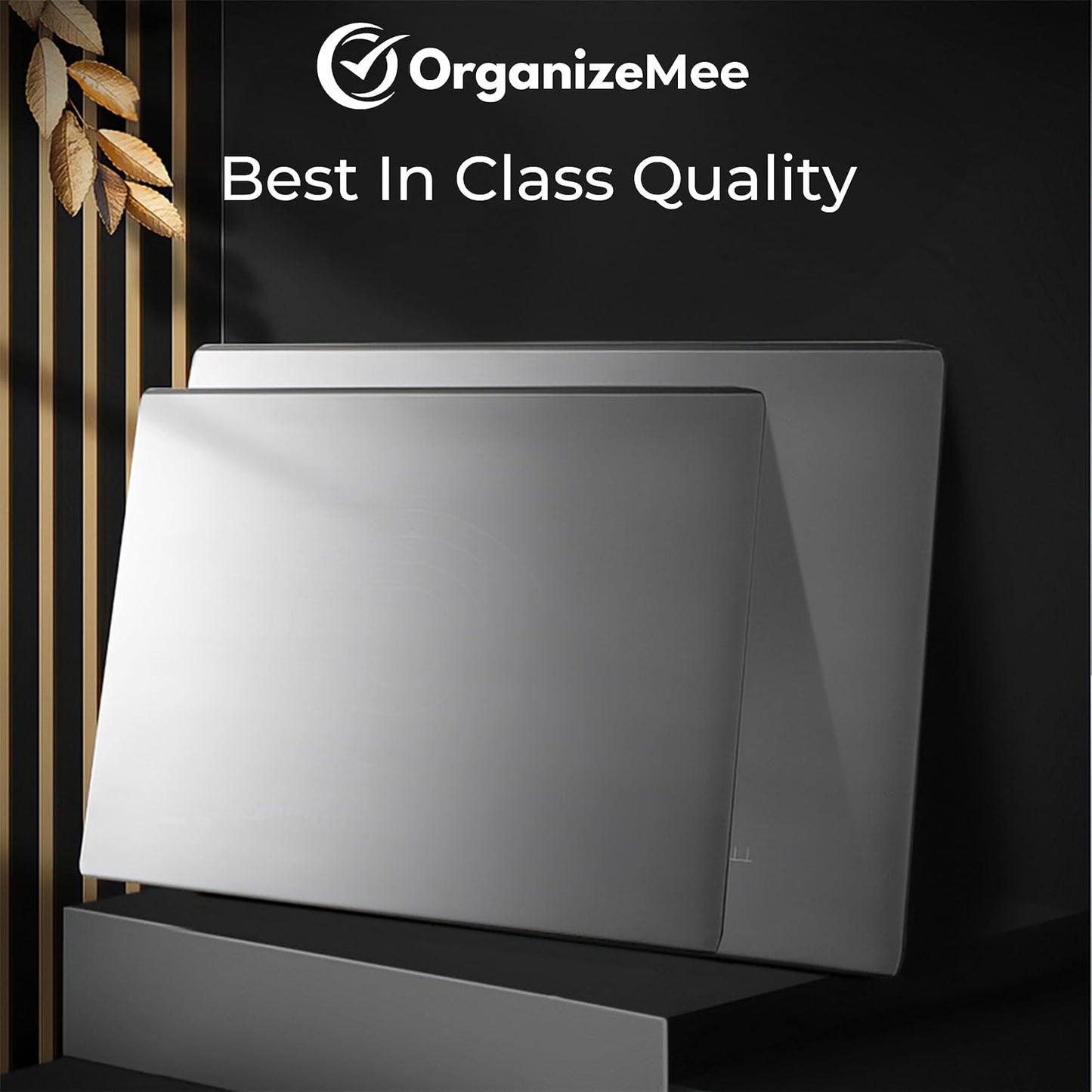 OrganizeMee Chopping Board Stainless Steel Metal Cutting Kitchen,Heavy Duty Choping-Board Vegetable, Meats vegitable Chopper Boards,Safe Durable with Anti-Skid Silicon Pad (New Medium)(31.8CM X 21CM)