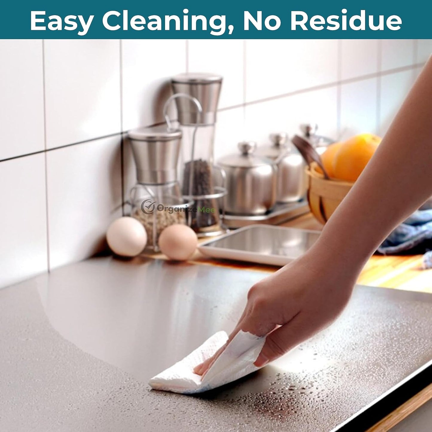 OrganizeMee Chopping Board Stainless Steel Metal Cutting Kitchen,Heavy Duty Choping-Board Vegetable, Meats vegitable Chopper Boards,Safe Durable with Anti-Skid Silicon Pad (New Medium)(31.8CM X 21CM)
