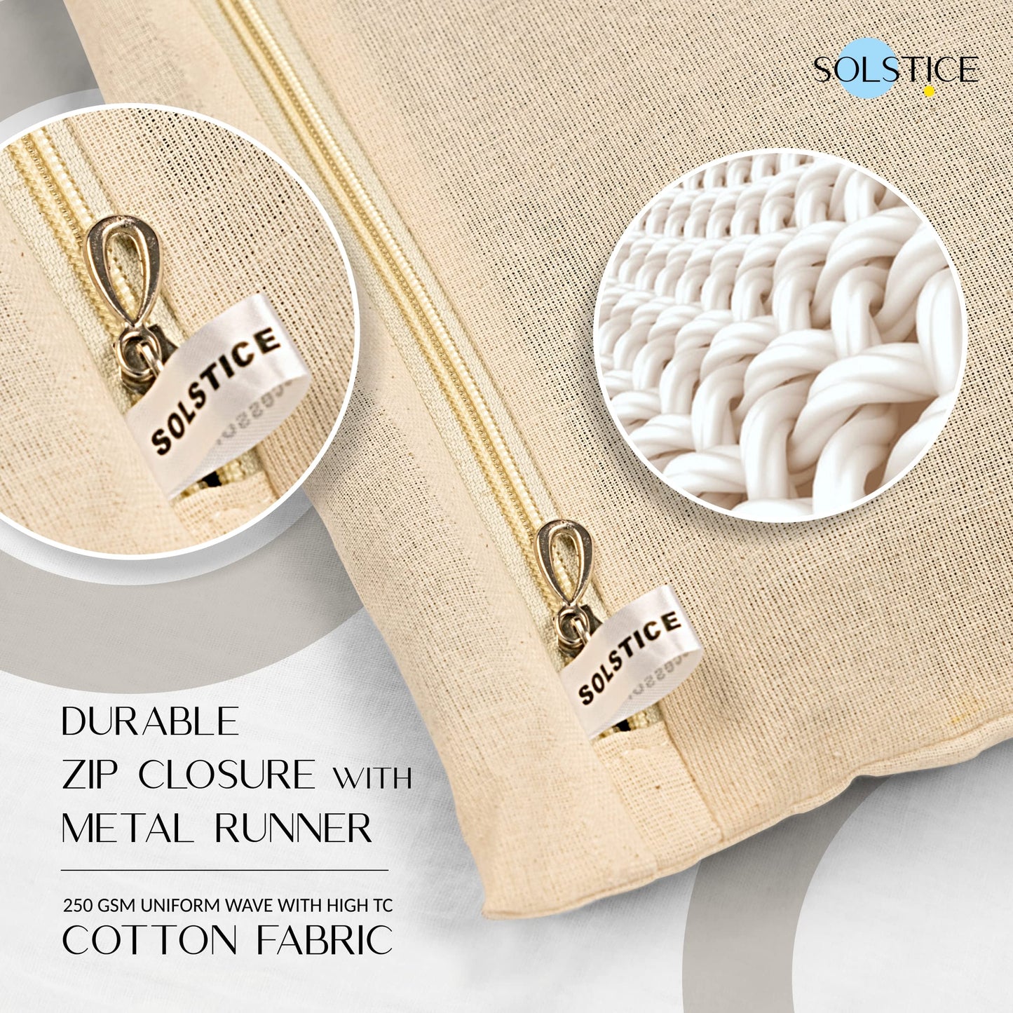 SOLSTICE Cotton Saree Bags/Covers For Storage Set Of - 12 Big Size Single (16 X 14 Inches) With Zip Closure For Clothes Bags And Wardrobe Organizer With Transparent Mesh Window, Beige