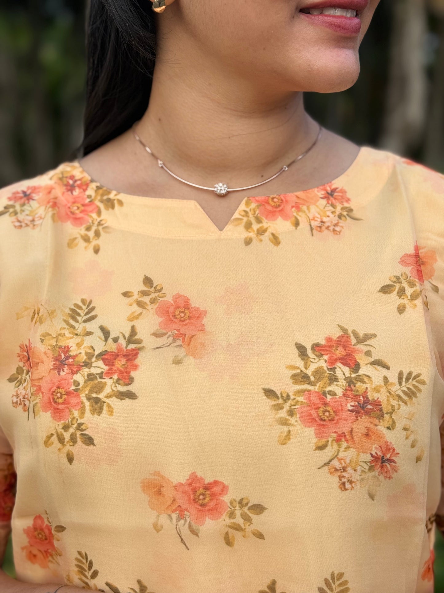 Organza Kurthi top Orange